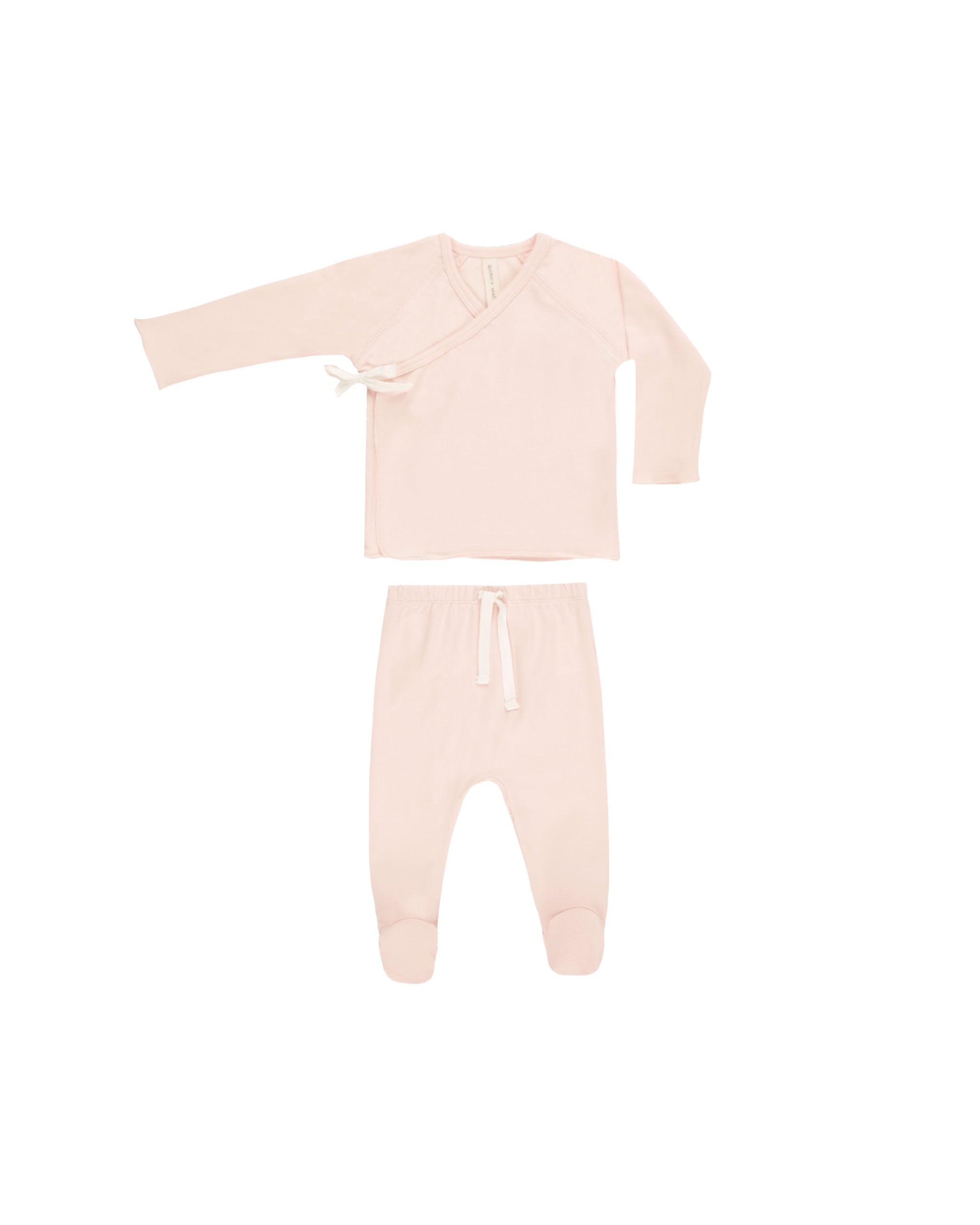 Quincy Mae Wrap Top and Footed Pant Set (petal)