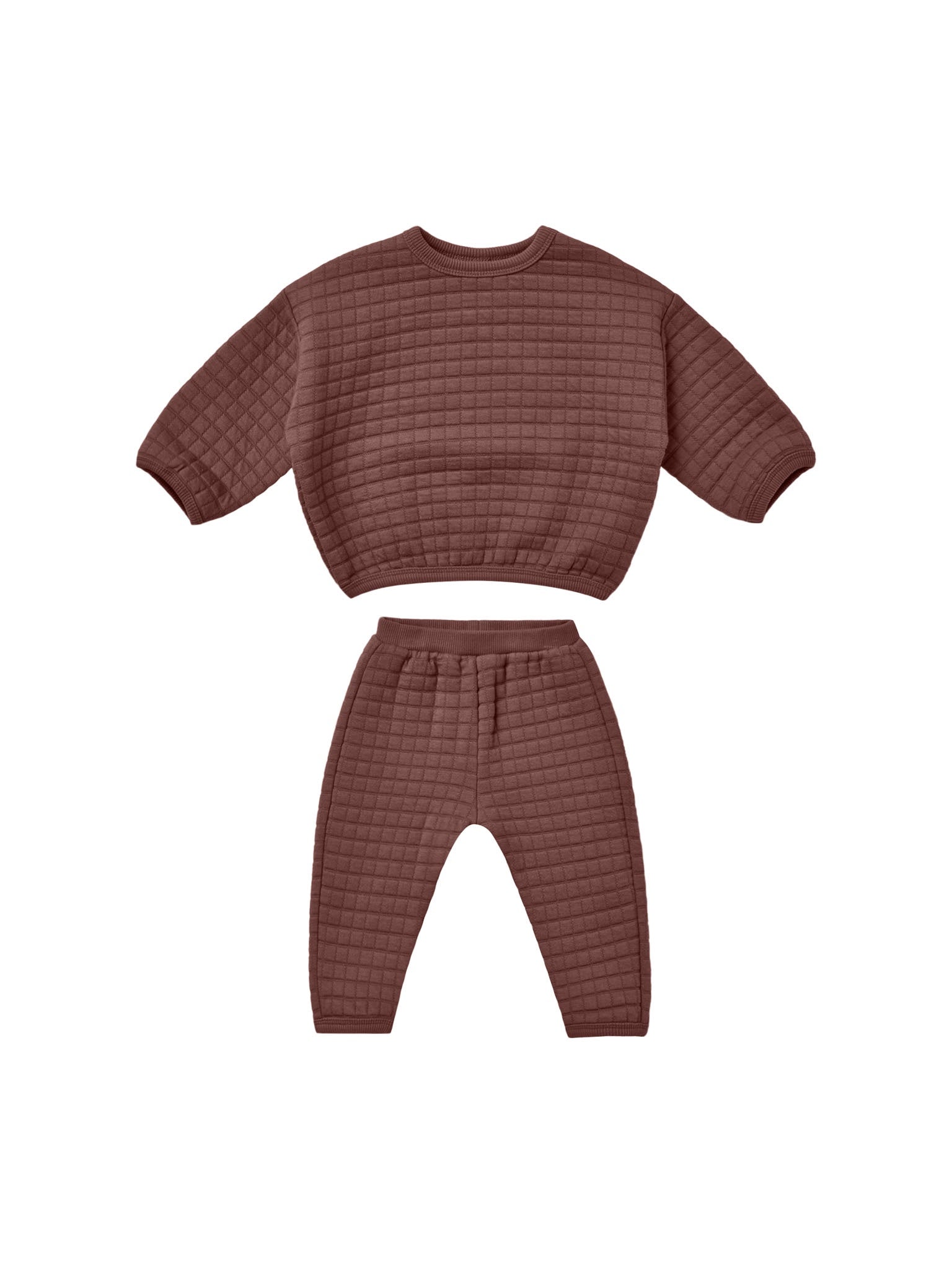Quincy Mae Quilted Sweater and Pant Set (plum)