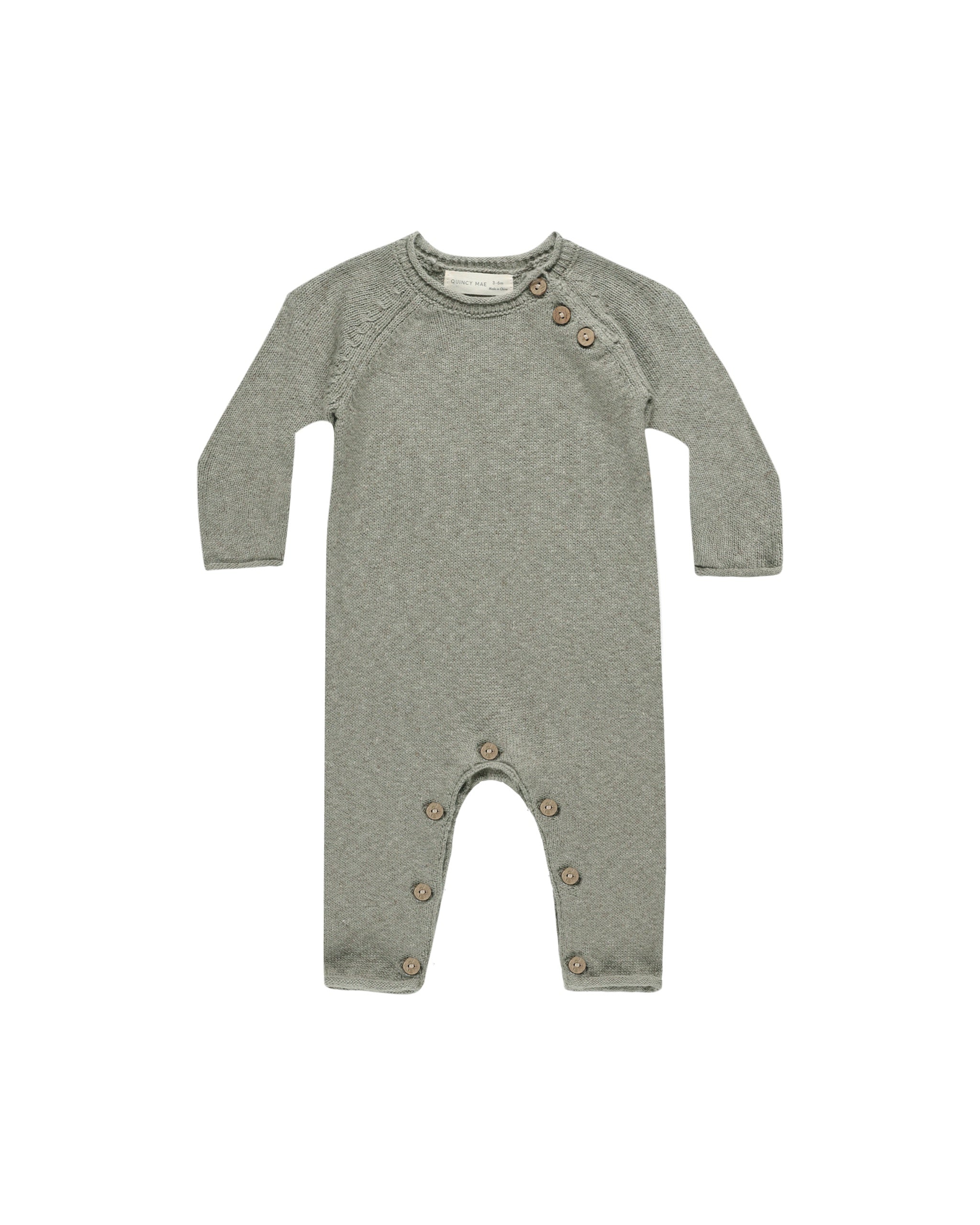 Quincy Mae Cozy Heather Knit Jumpsuit (basil)