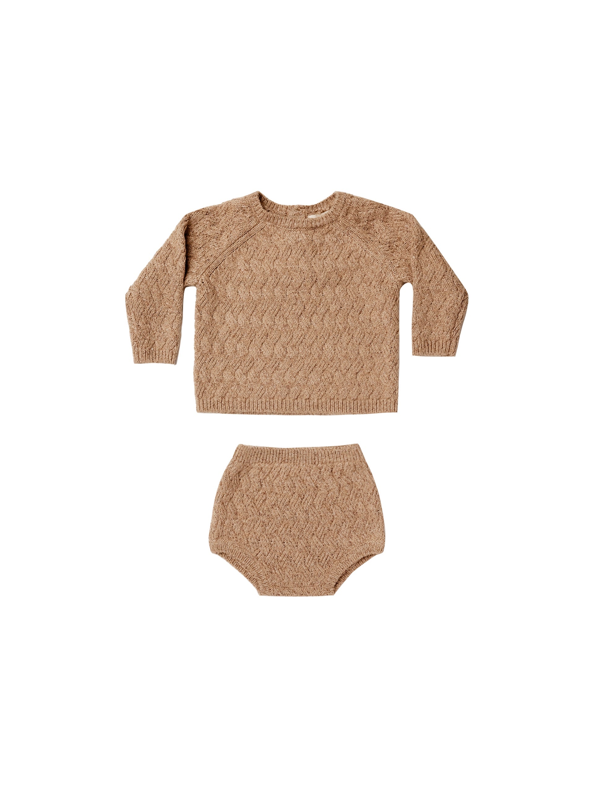 Quincy Mae Mira Knit Set (heathered apricot)