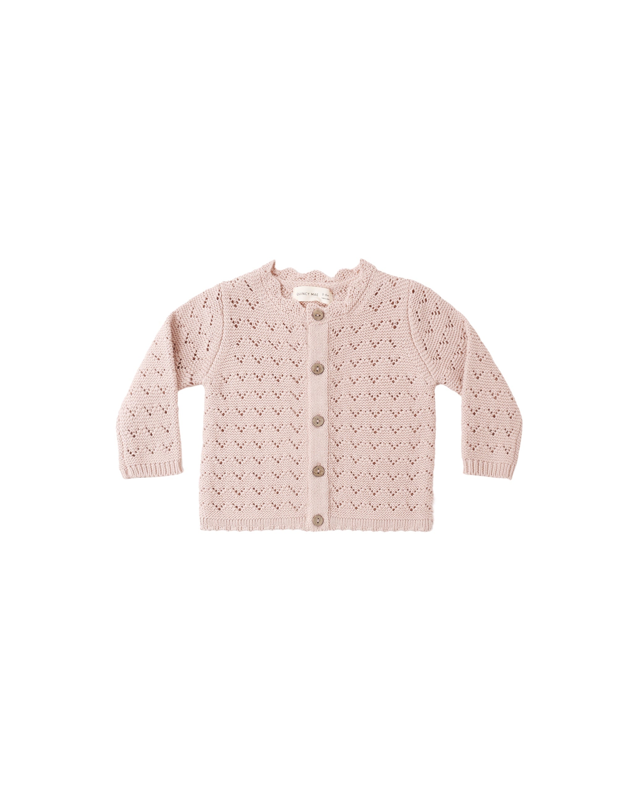 Quincy Mae Scalloped Cardigan (blush)
