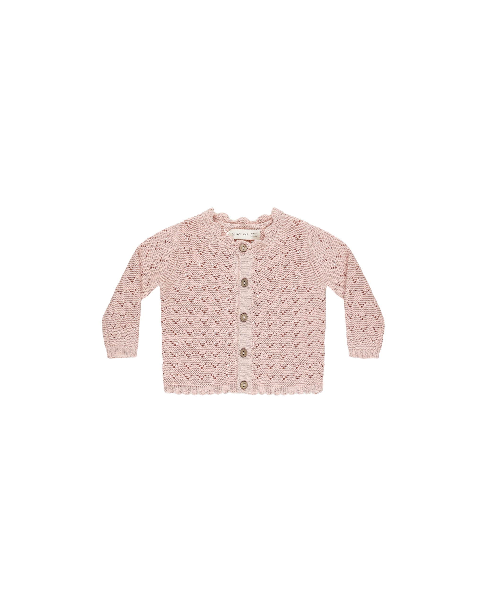 Quincy Mae Scalloped Cardigan (bubblegum)