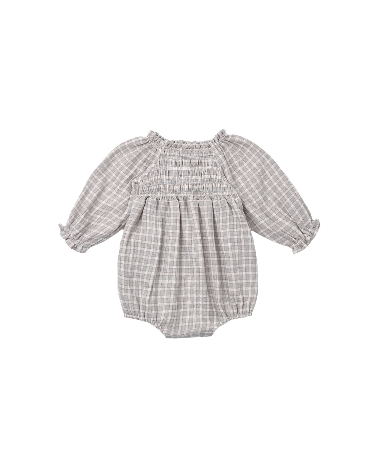 Quincy Mae Eden Romper (blue gingham)