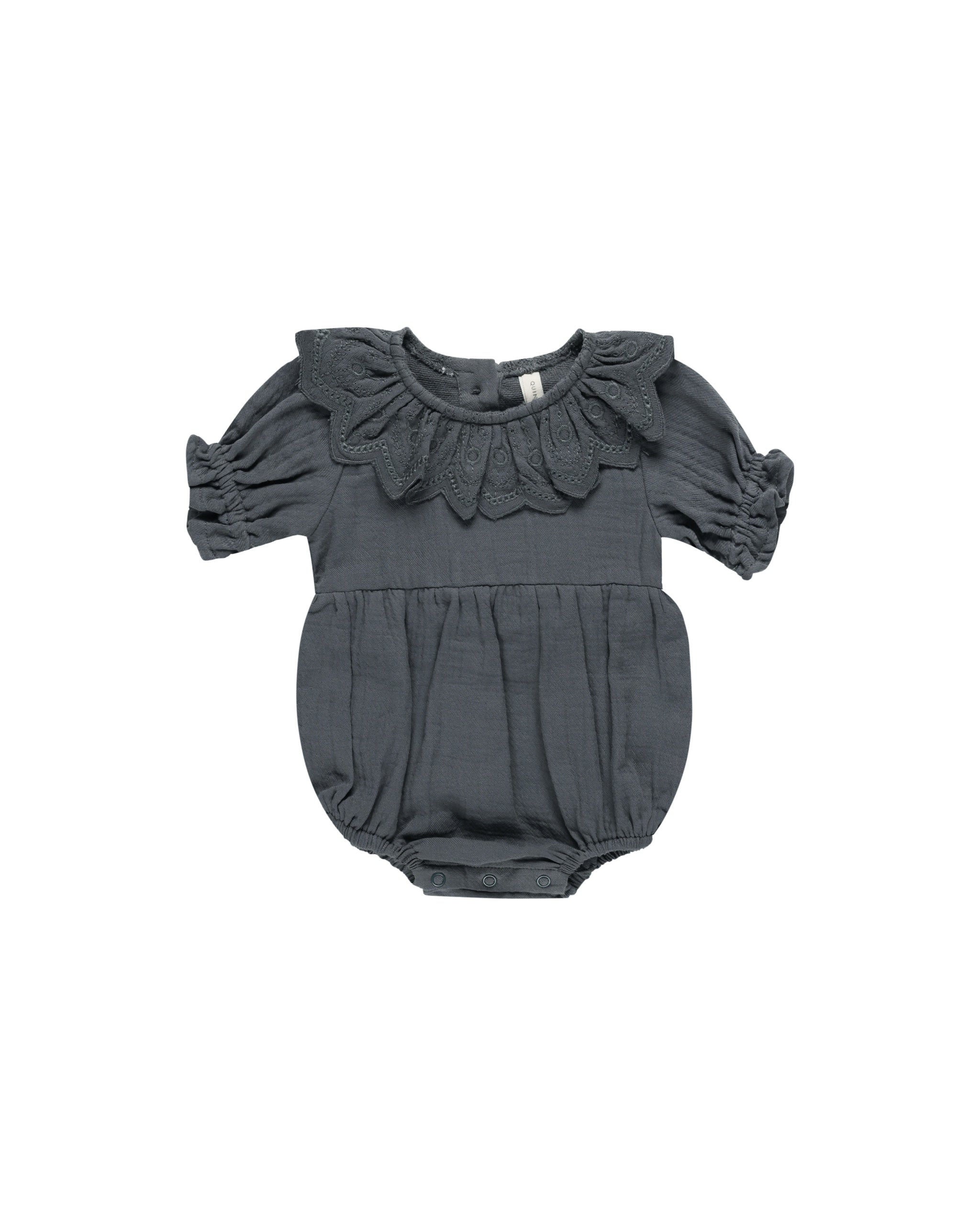 Quincy Mae Collared Romper (indigo)