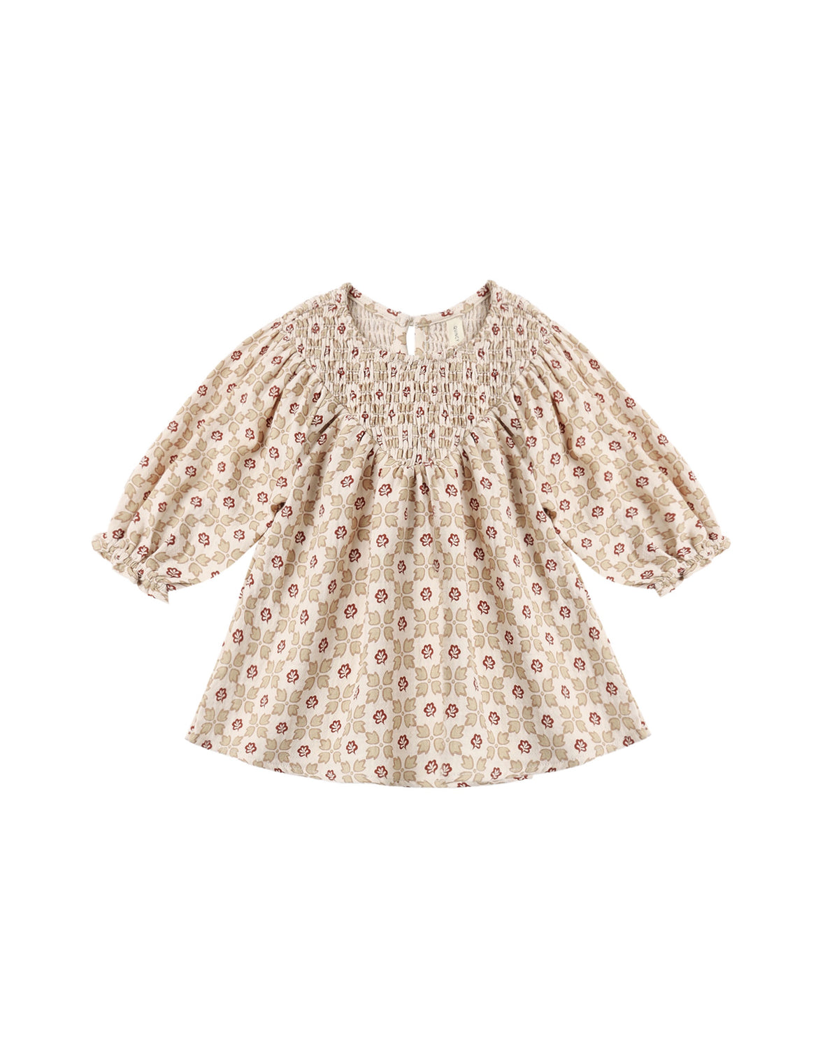 Quincy Mae V Smocked Dress (winter rose)