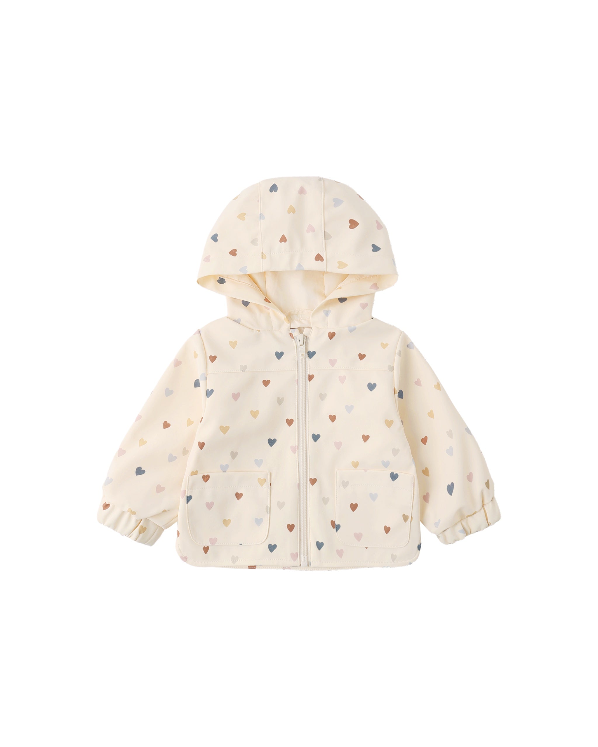 Quincy Mae Rain Coat (confetti heart small)