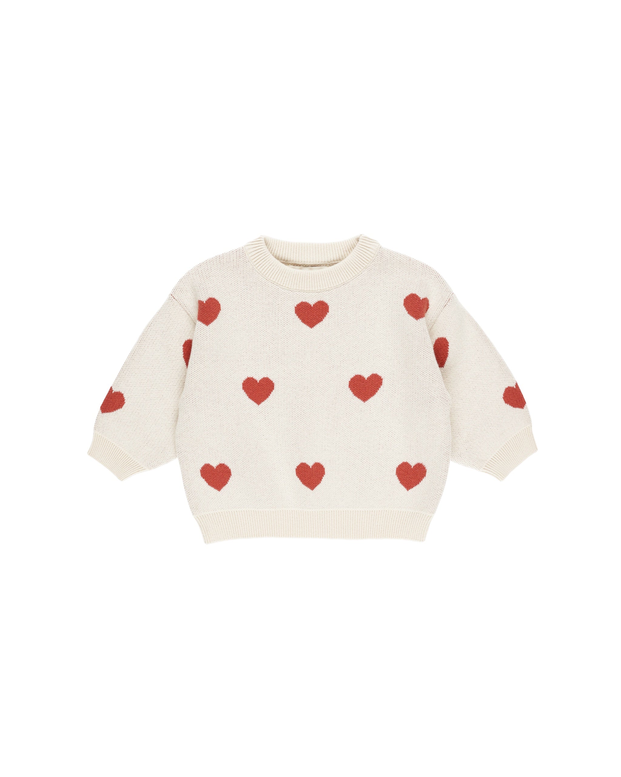 Quincy Mae Heart Knit Sweater (natural)