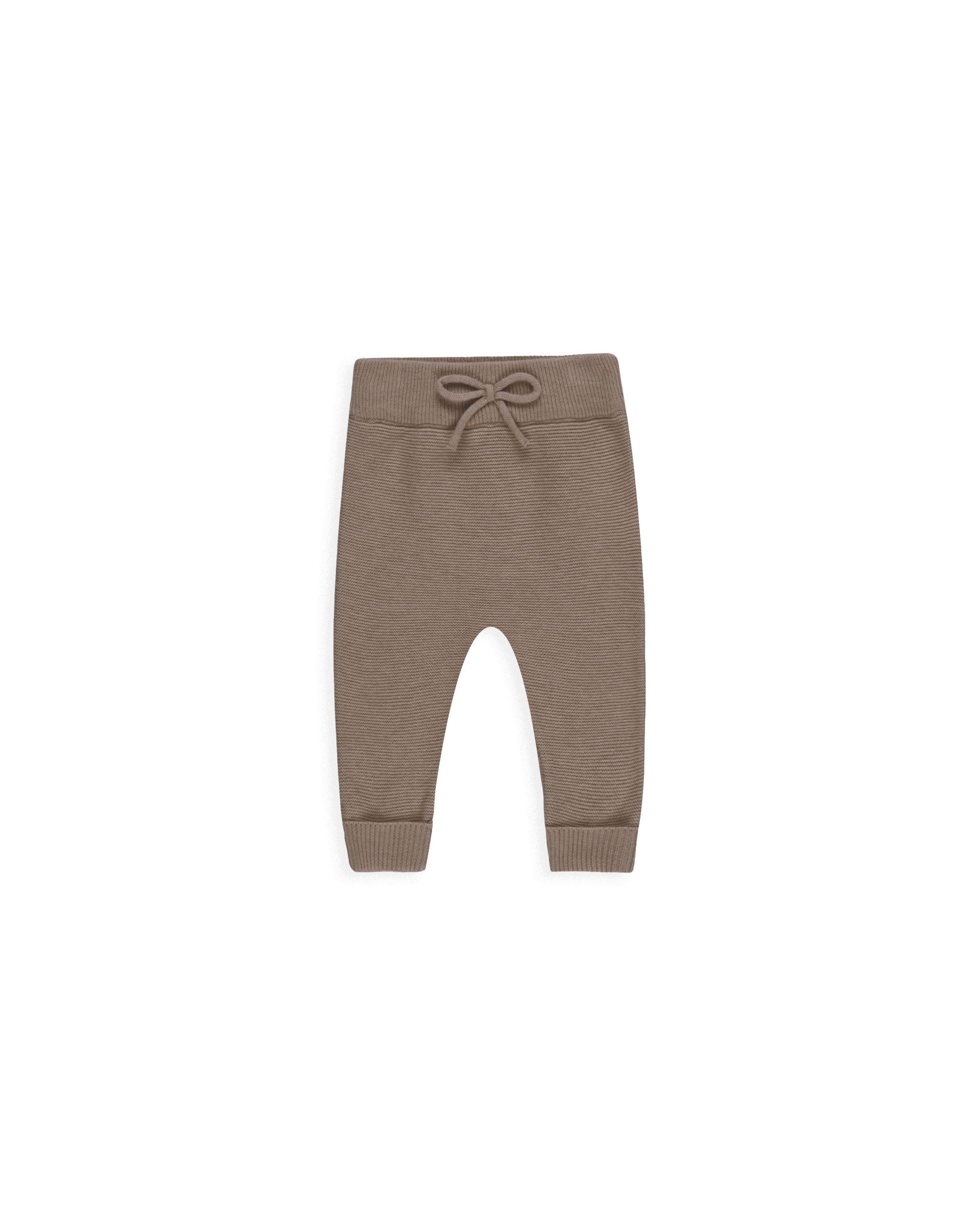 Quincy Mae Knit Pant- Heathered Mocha