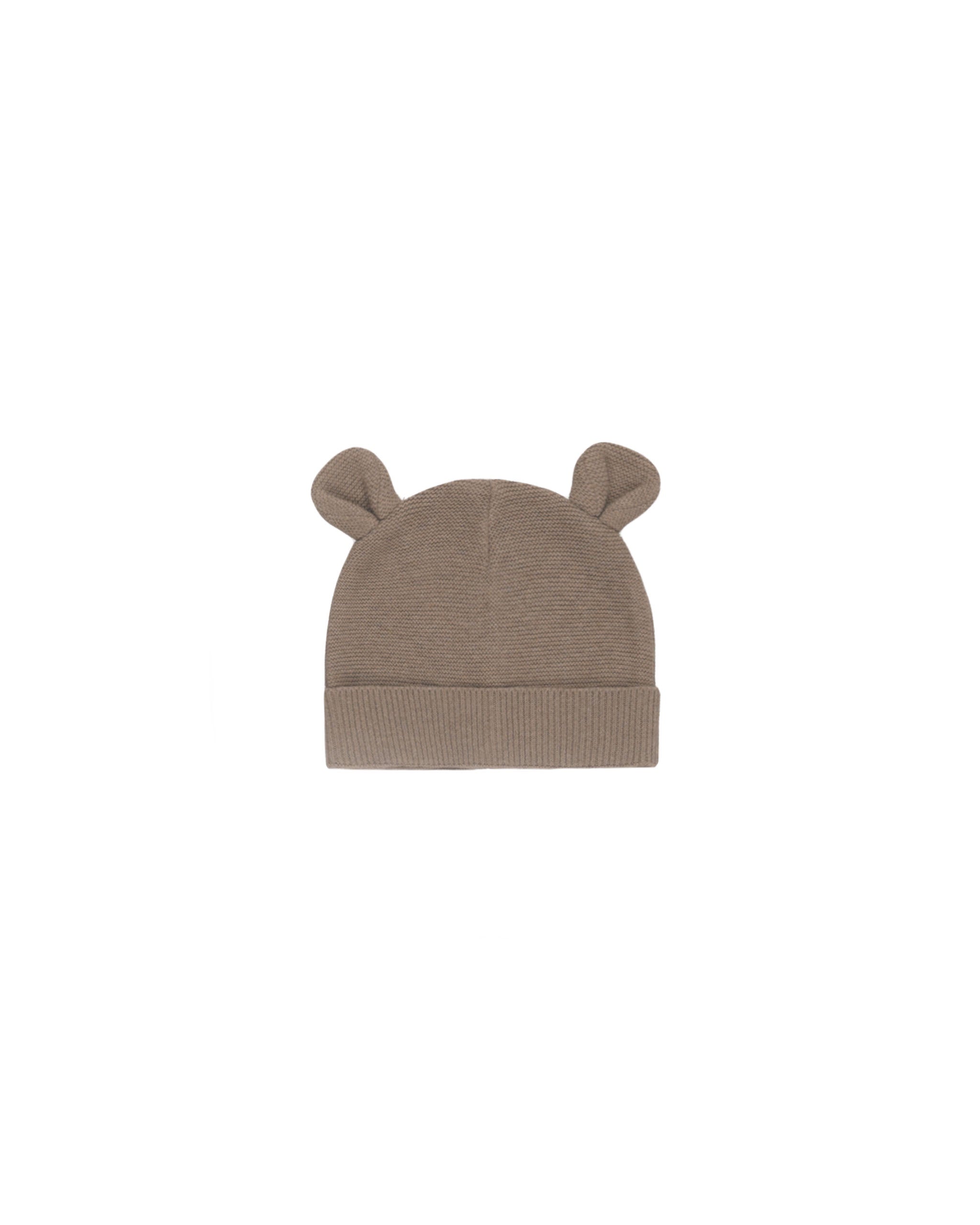 Quincy Mae Knit Baby Bear Beanie - Heathered Mocha