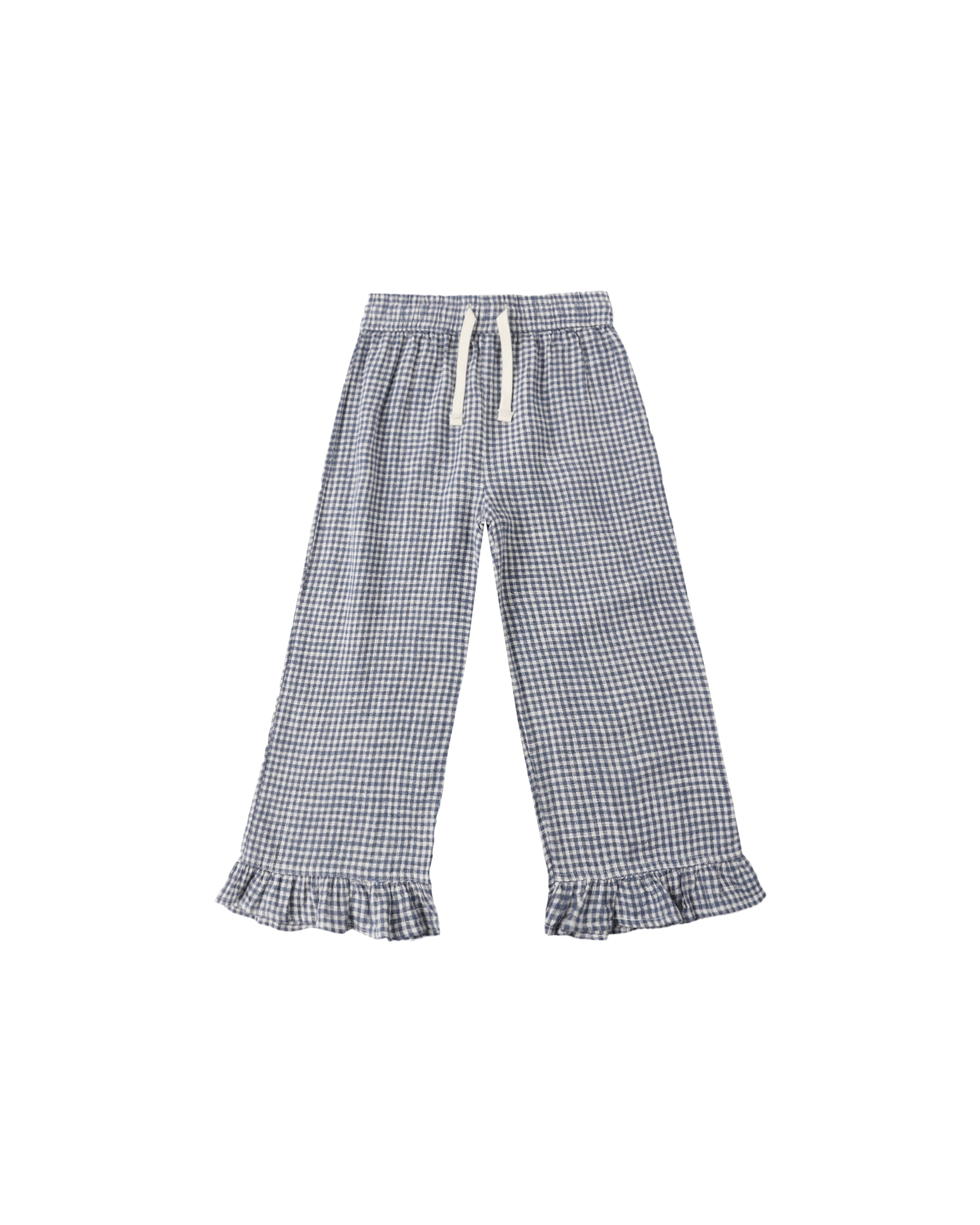 Rylee and Cru Wide Leg Pant (Marine Gingham)
