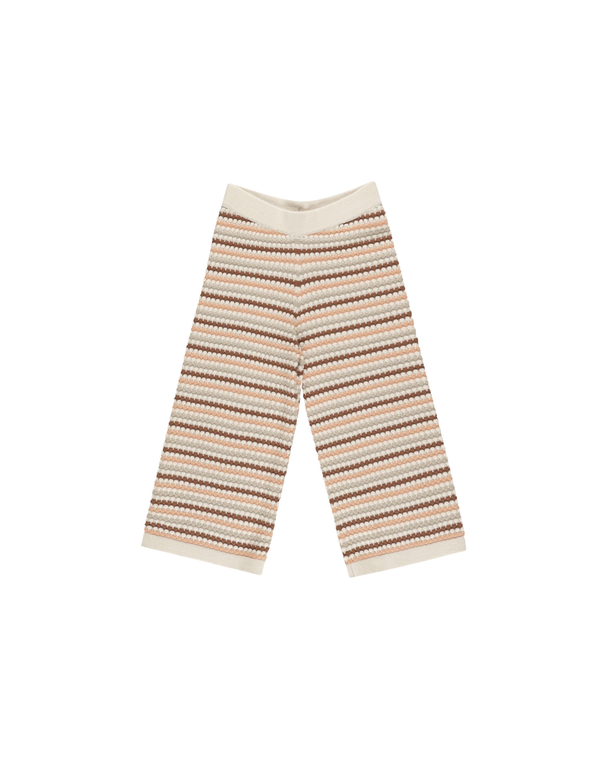 Rylee and Cru Knit Wide Leg Pant Honeycomb Stripe (natural)