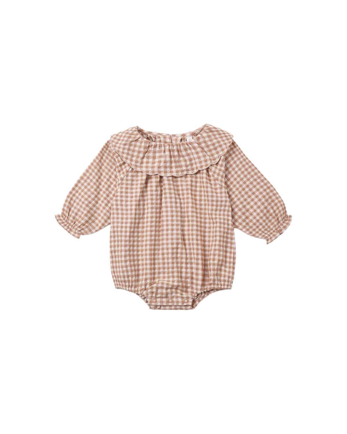 Rylee and Cru Colette Romper (fawn gingham)