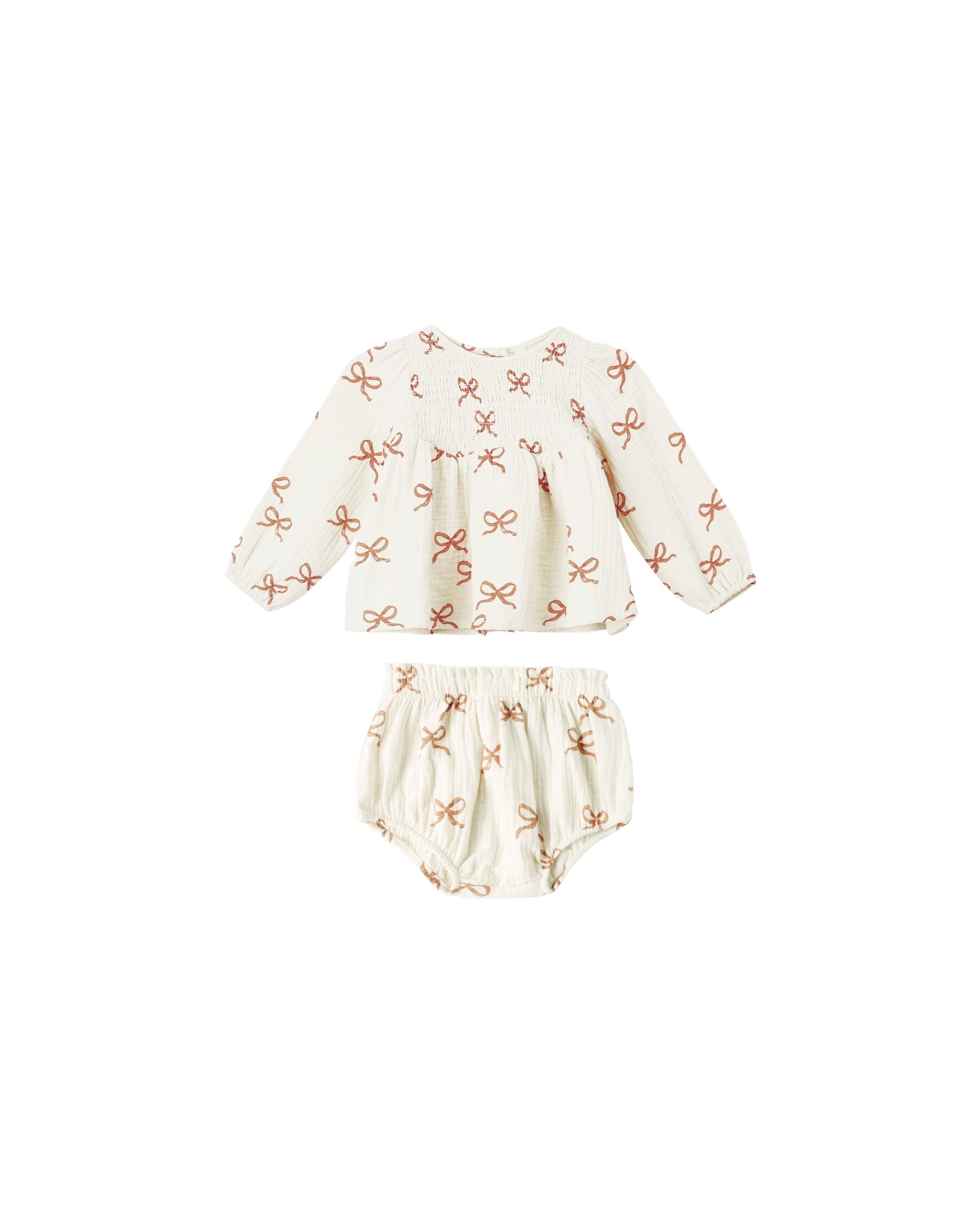 Rylee and Cru Sophia Top and Bloomer Set (ruby bows)