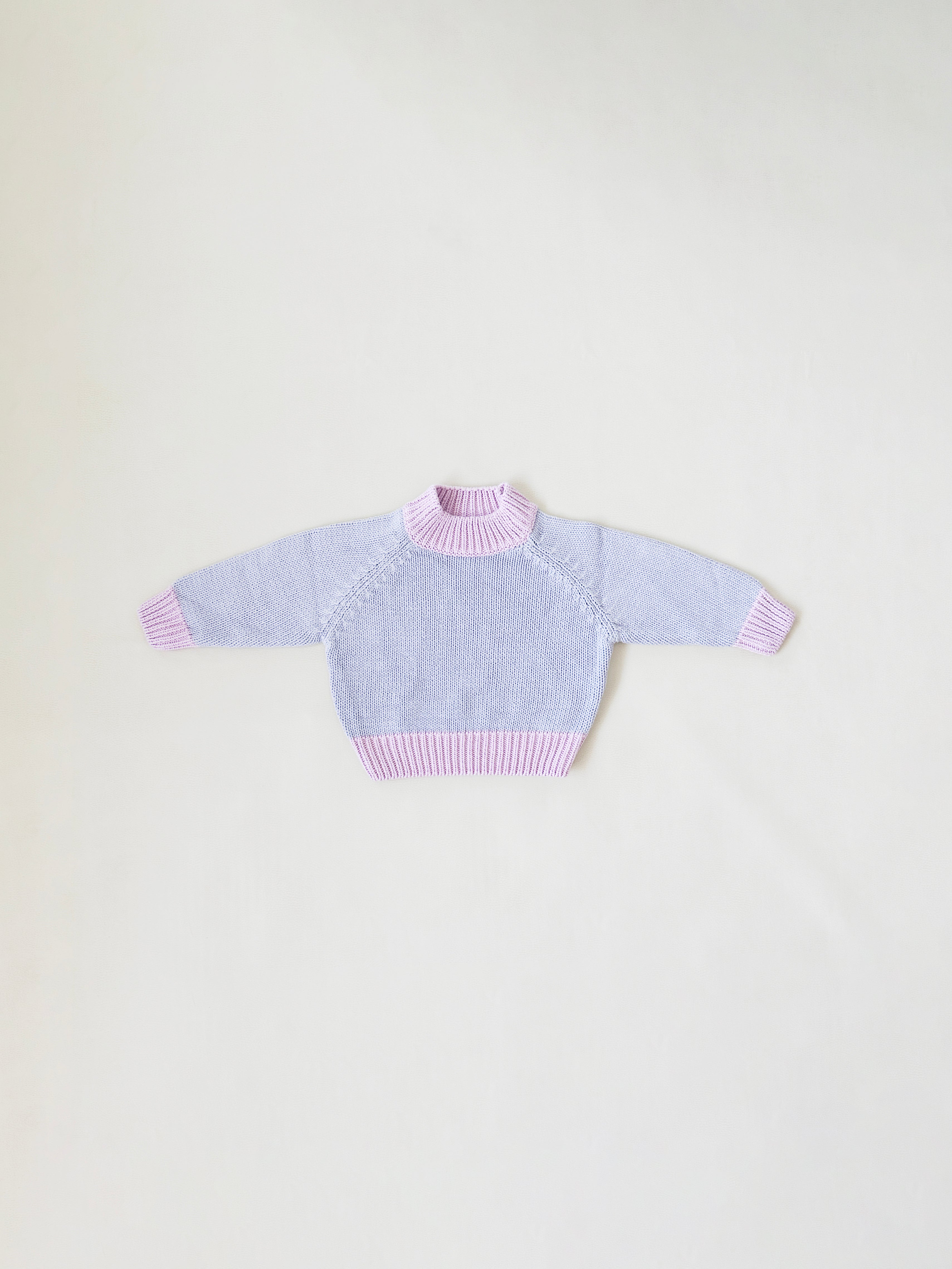 Tiny Trove Rhea Cotton Knitted Jumper (lilac/pink)