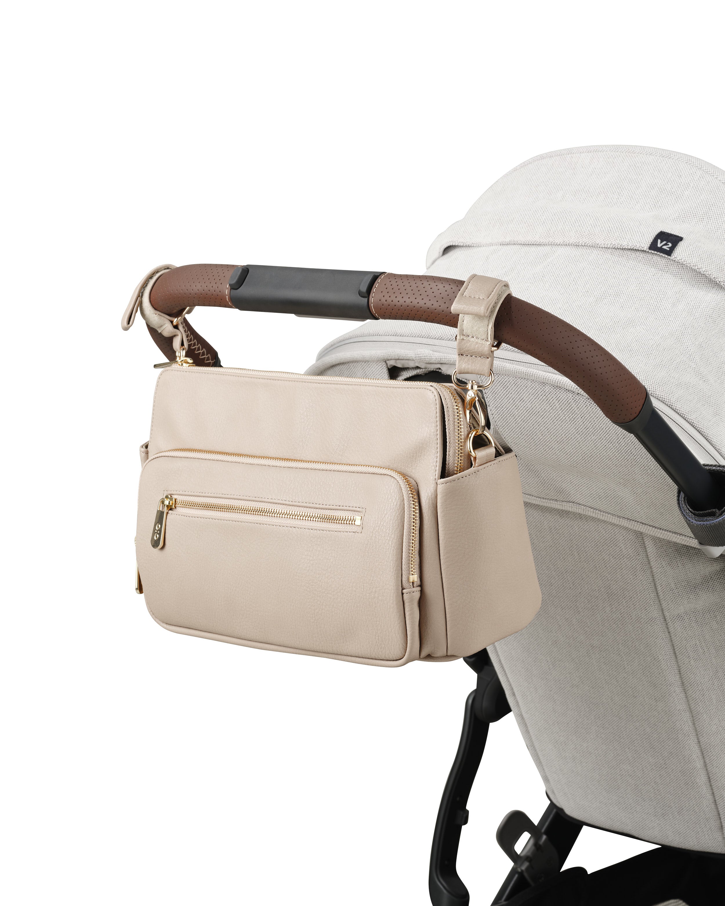 Oioi Multitasker Pram Caddy Vegan Leather (oat)