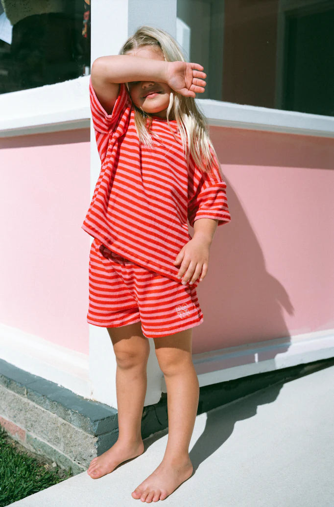 Bowi Stripe Ziggy Terry Set (cherry)