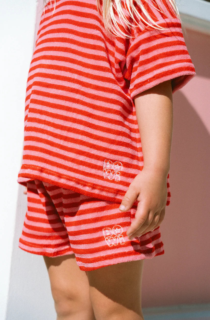 Bowi Stripe Ziggy Terry Set (cherry)