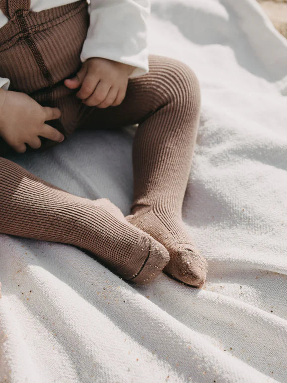 Silly Silas Footed Cotton Tights (granola)