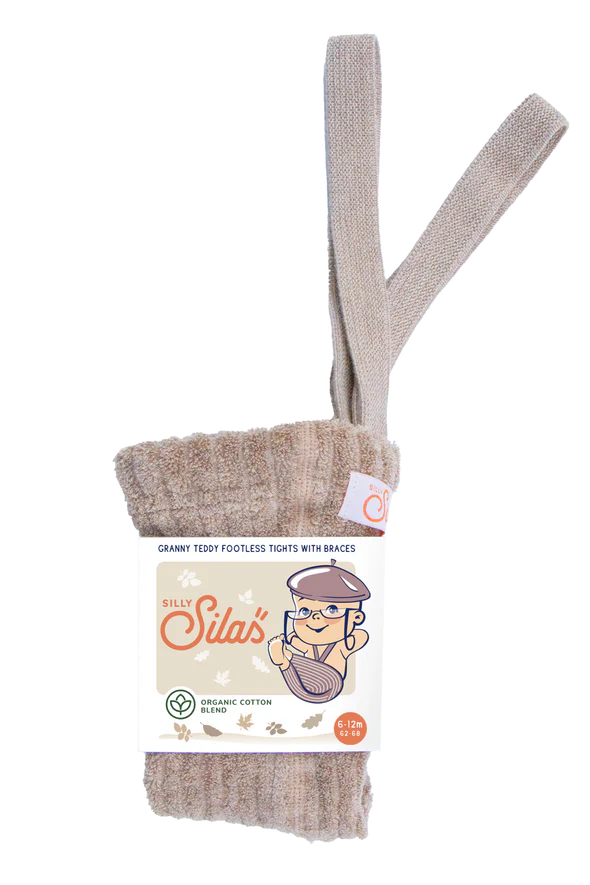 Silly Silas Granny Teddy Footless Cotton Tights (peanut blend)