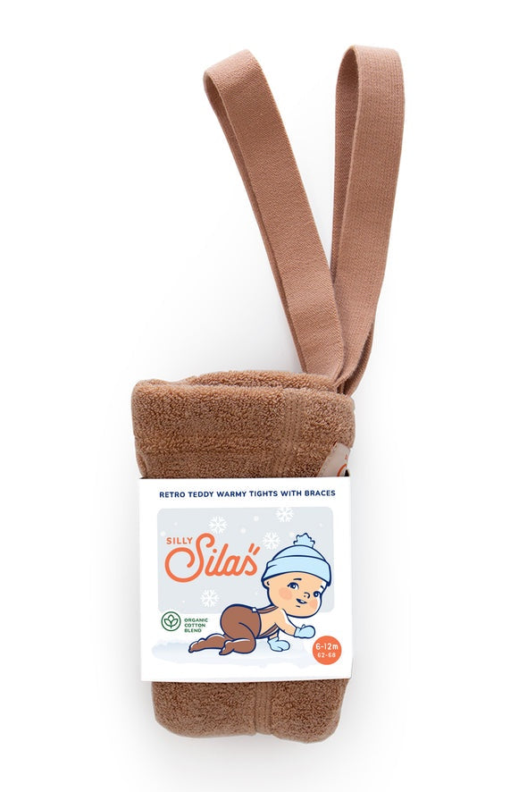 Silly Silas Teddy Warmy Footed Cotton Tights (light brown)