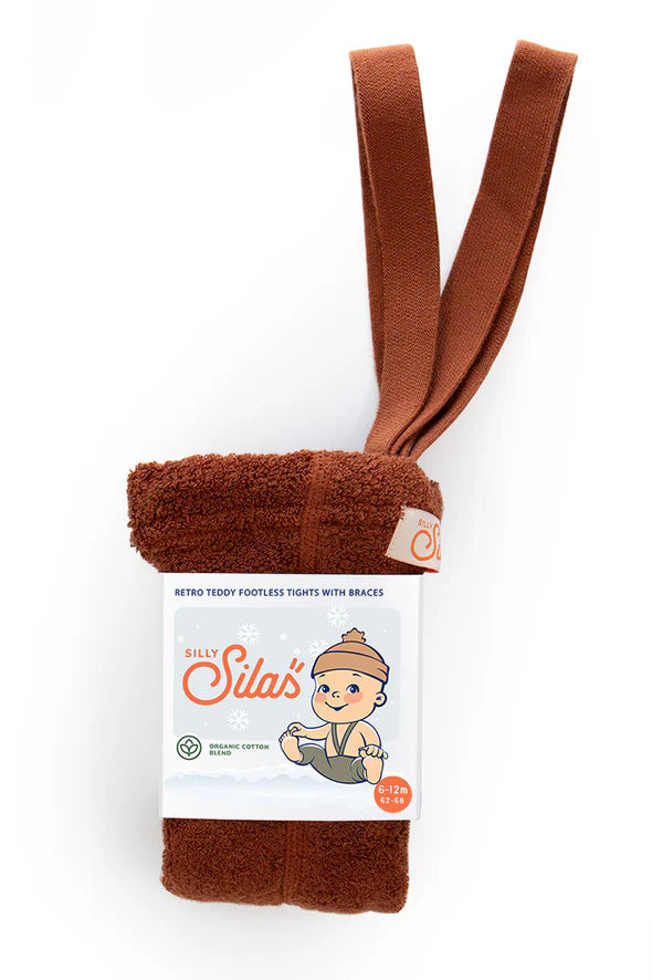 Silly Silas Teddy Warmy Footless Cotton Tights (cinnamon)