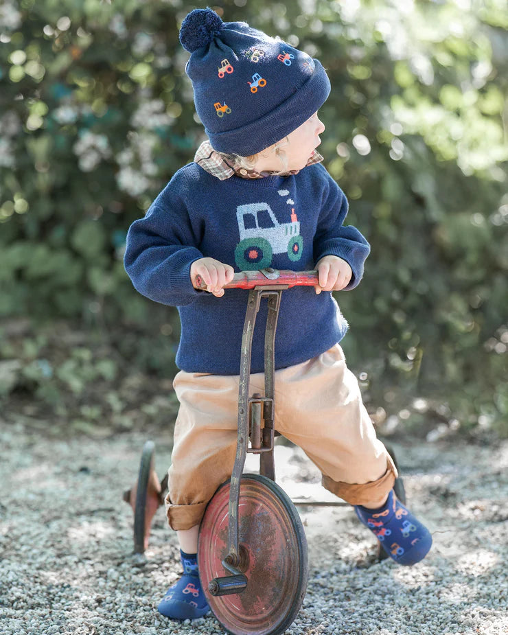 Toshi Beanie Mystical Tiny Tractors (navy blue)