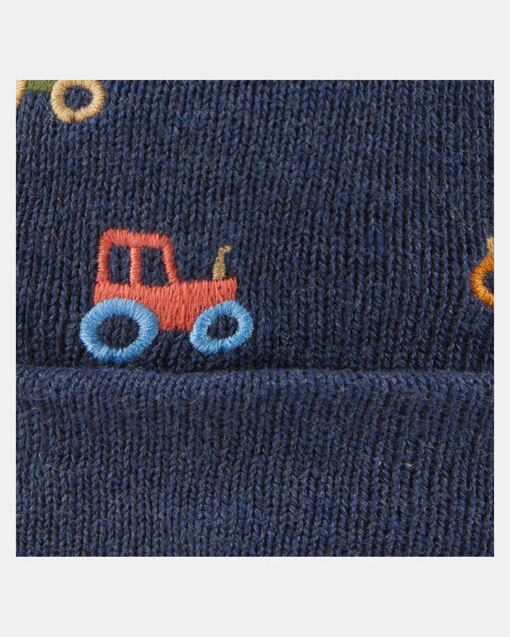 Toshi Beanie Mystical Tiny Tractors (navy blue)