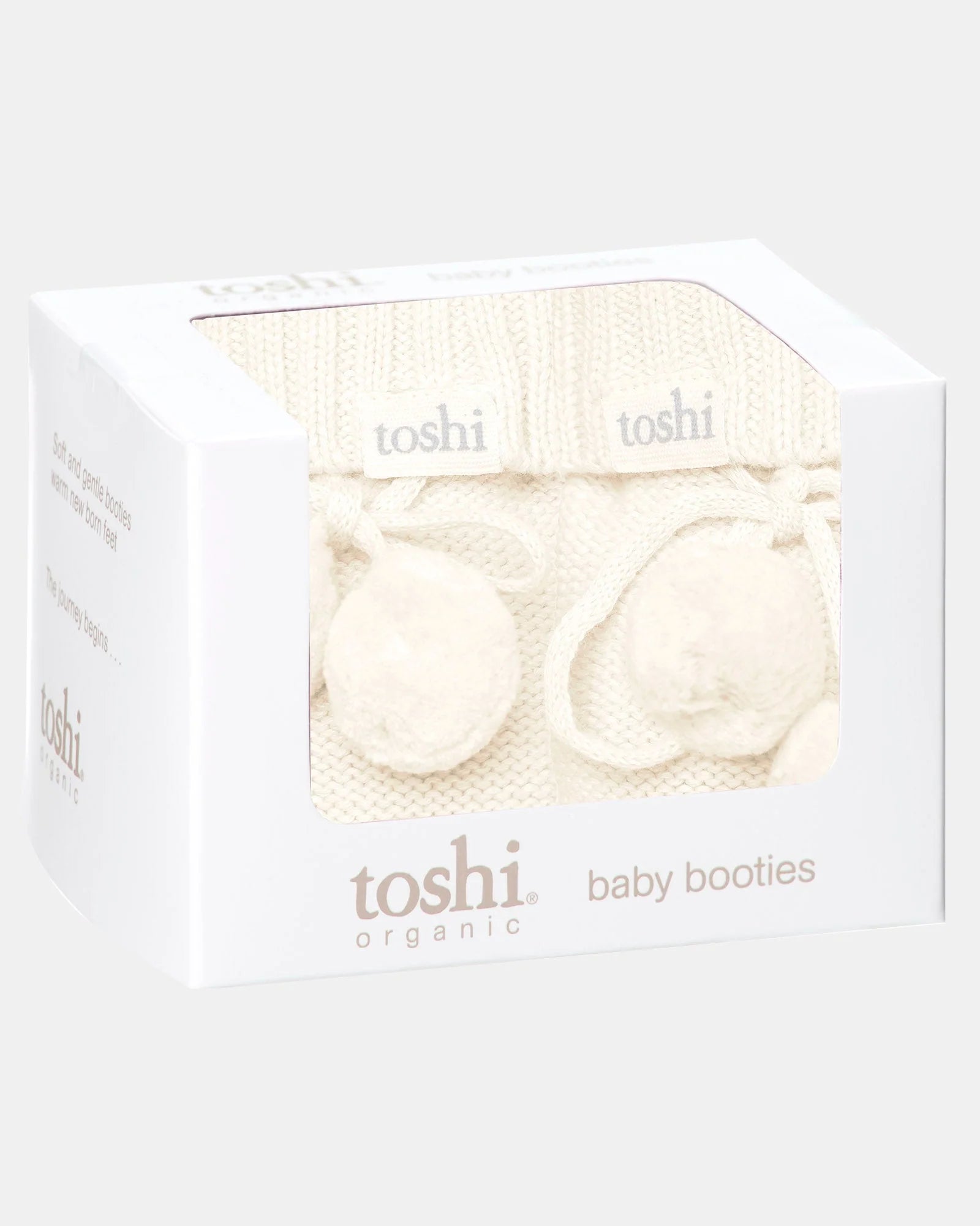 Toshi Organic Knitted Baby Booties (cream)