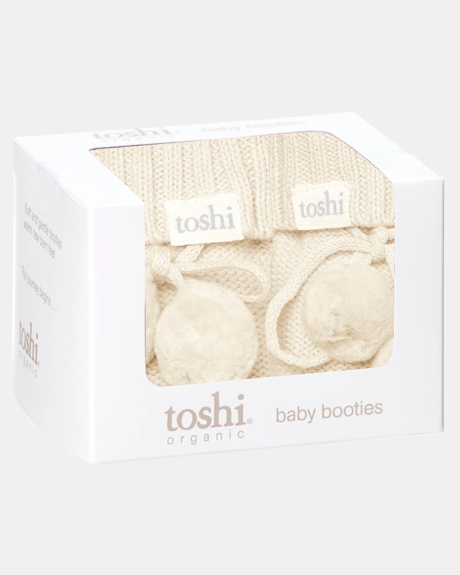 Toshi Organic Knitted Baby Booties (feather)