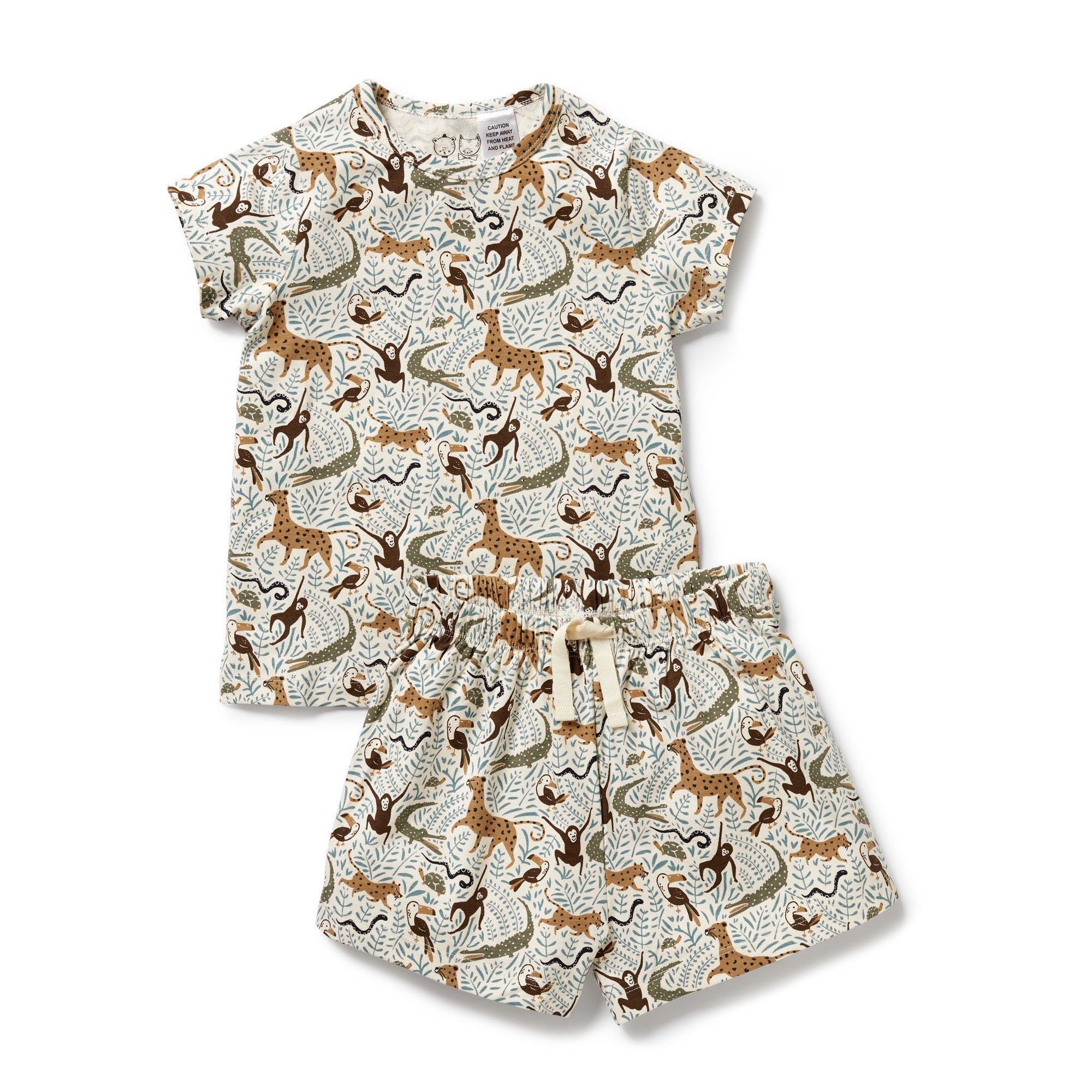 Wilson and Frenchy Organic Short Sleeve Pyjamas (mini jungle)