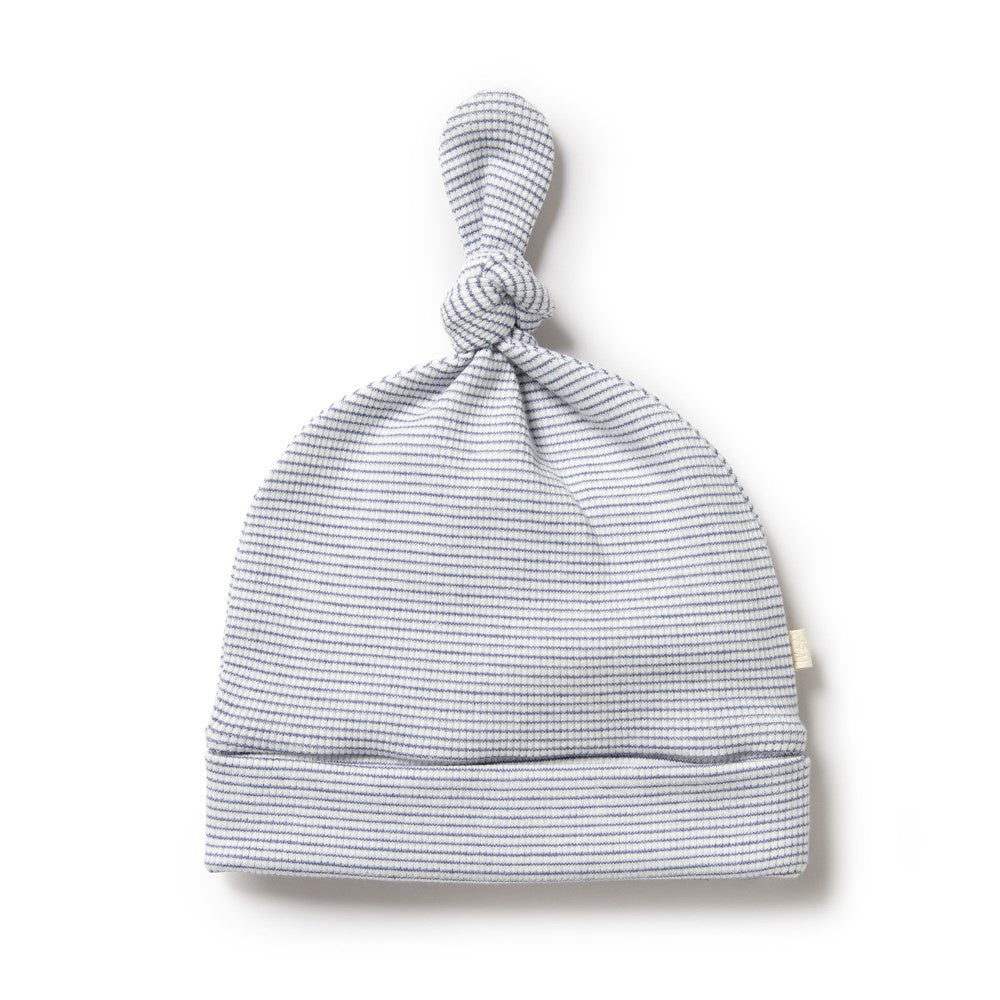 Wilson and Frenchy Organic Stripe Rib Knot Hat (rain drop)