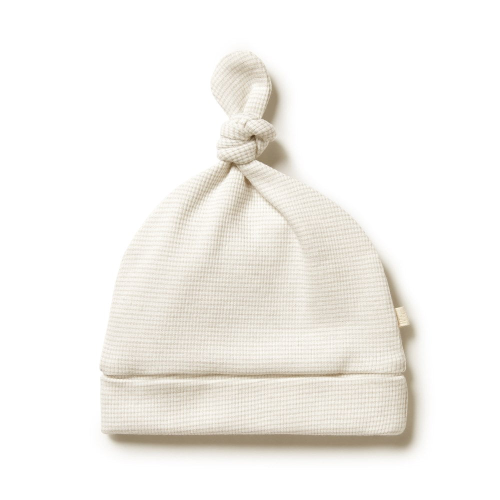Wilson and Frenchy Organic Stripe Rib Knot Hat (oatmeal)