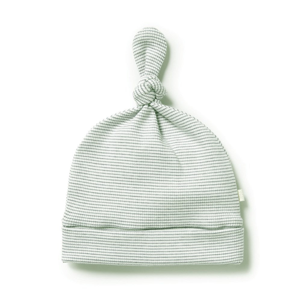 Wilson and Frenchy Organic Stripe Rib Knot Hat (fern)