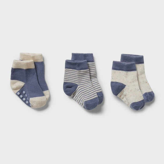 Wilson and Frenchy 3 Pk Baby Socks (rain drop)