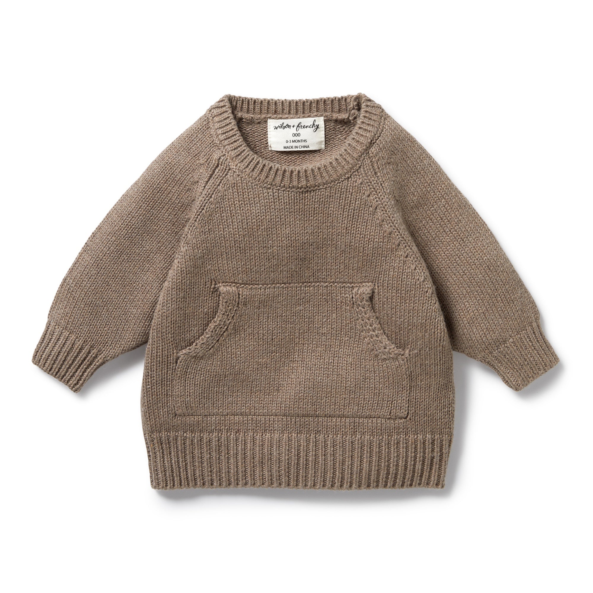 Wilson and Frenchy Knitted Pocket Jumper (walnut)