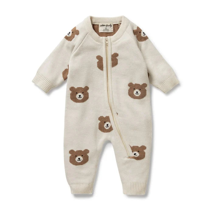 Wilson and Frenchy organic knitted grow suit (beary cute)