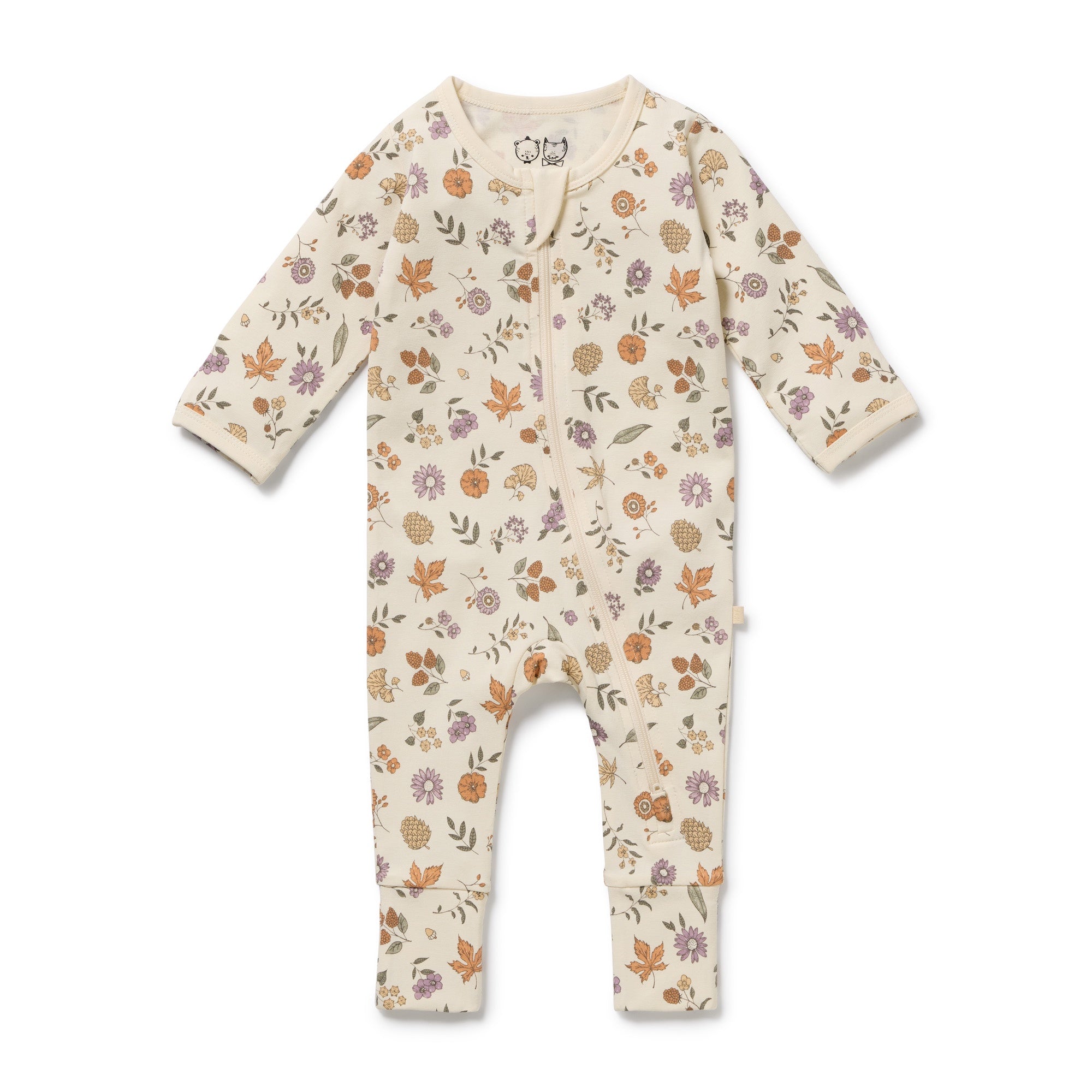 Wilson and Frenchy Organic Zipsuit w/feet (maple glow)