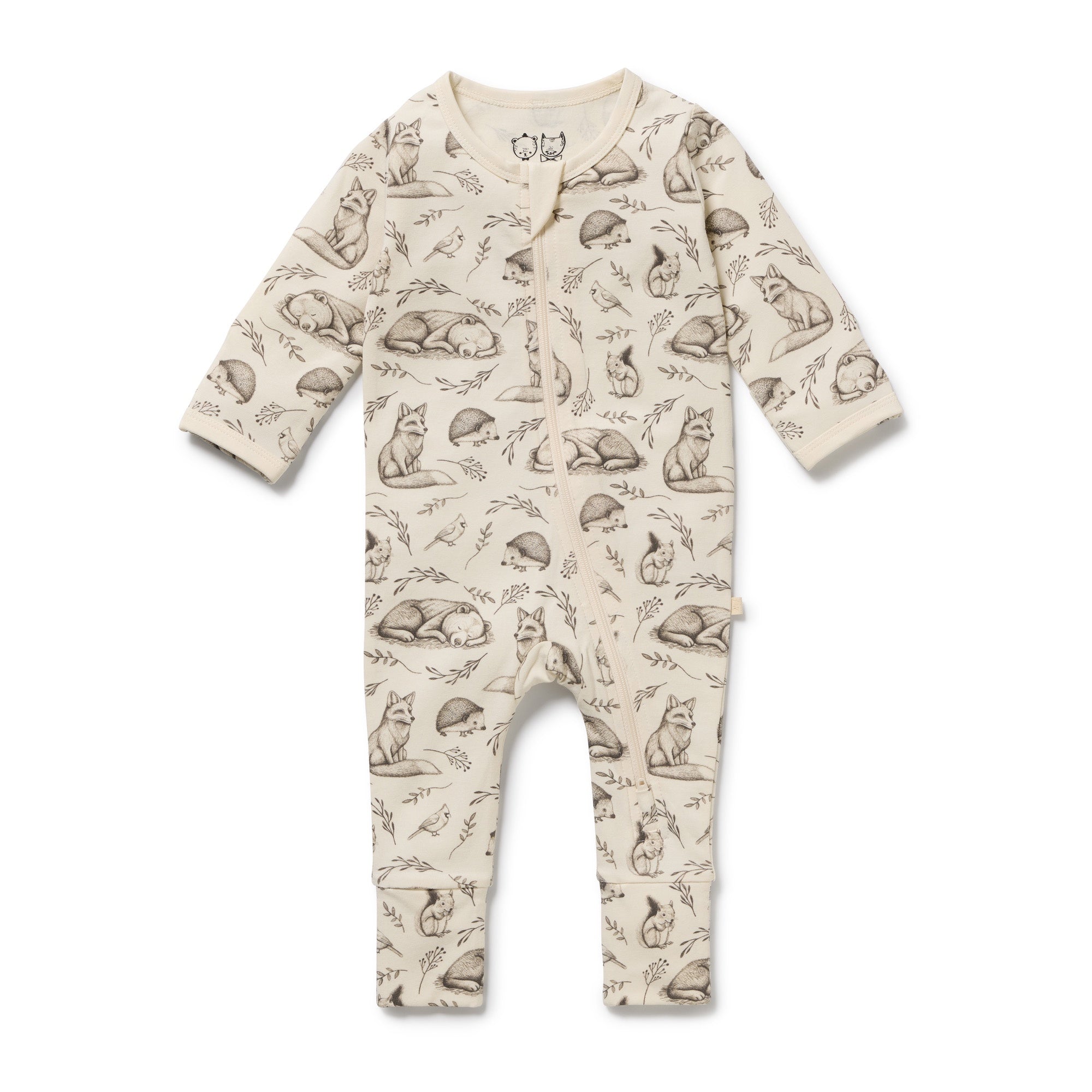 Wilson and Frenchy Organic Zipsuit w/feet (foxglove forest)