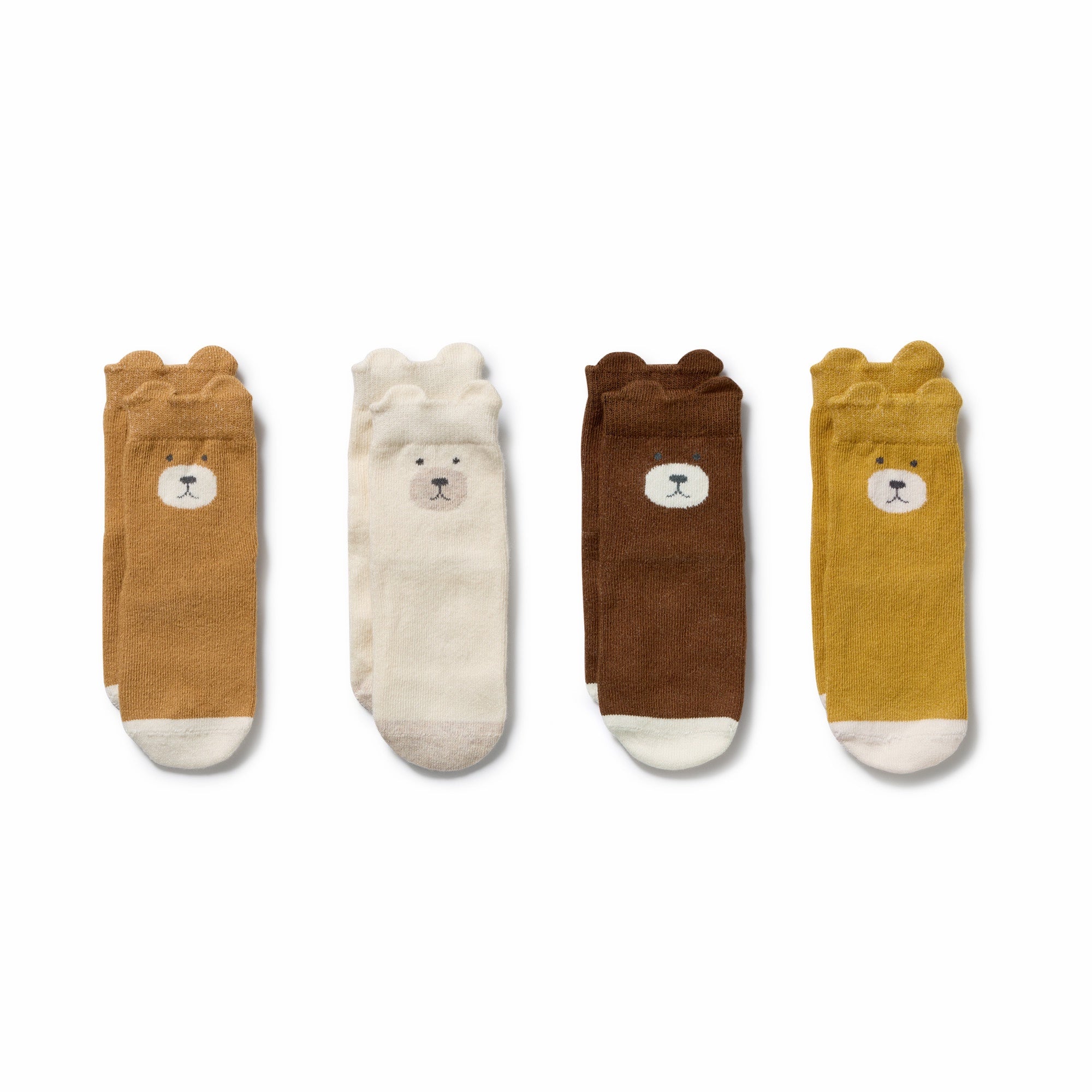 Wilson and Frenchy Organic 4 pk Baby Socks (ochre/twig/buttermilk/nutmeg)