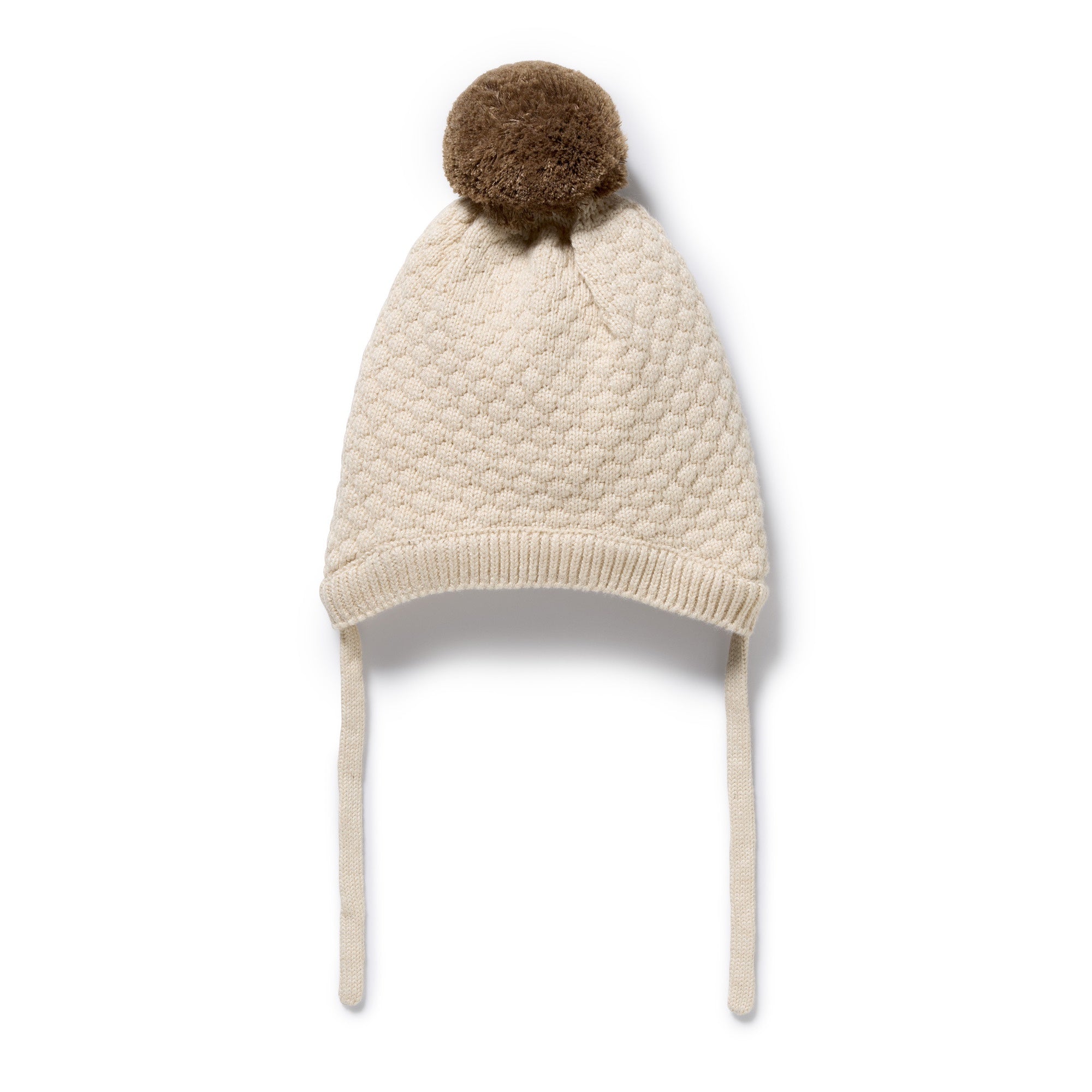 Wilson and Frenchy Organic Knitted Bubble Bonnet (cream)