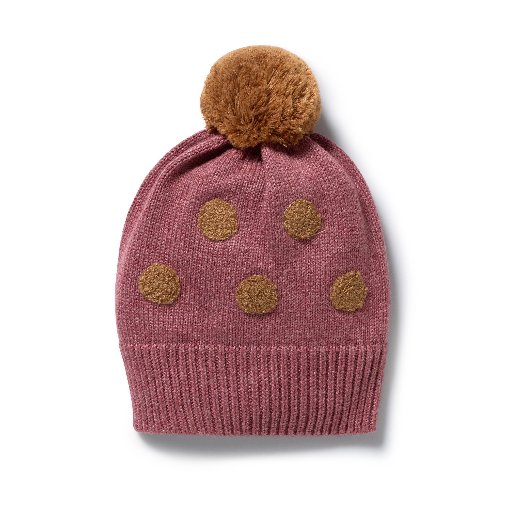 Wilson and Frenchy Organic Knitted Bauble Hat (rhubarb)