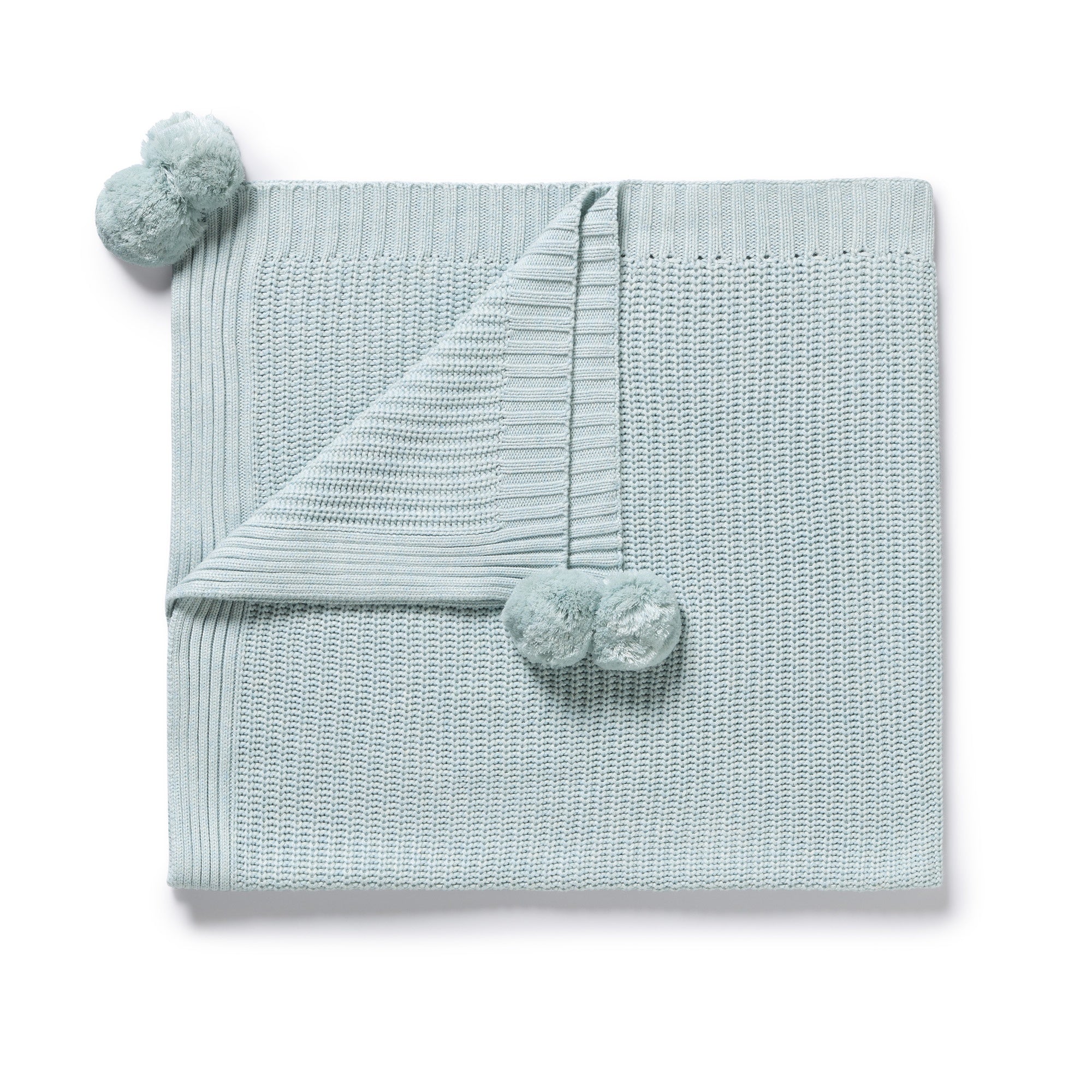 Wilson and Frenchy Organic Knitted Blanket (Cloud Blue)