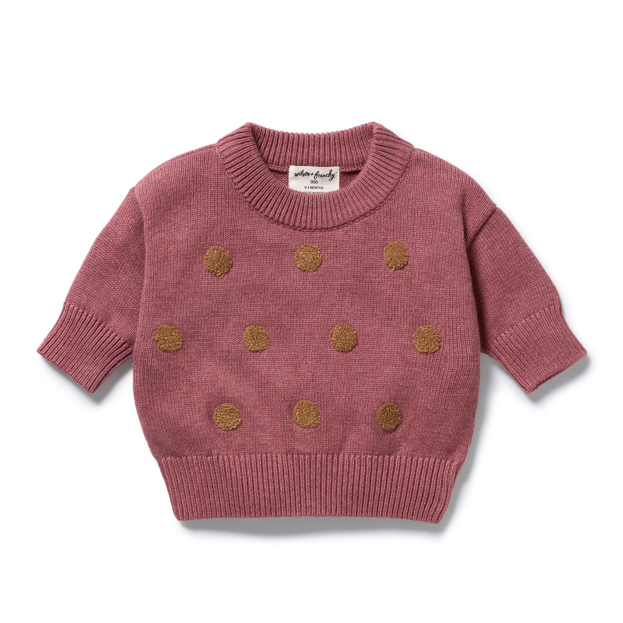 Wilson and Frenchy Organic Knitted Bauble Jumper (rhubarb)