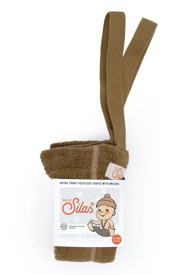 Silly Silas Teddy Warmy Footless Cotton Tights (acorn brown)