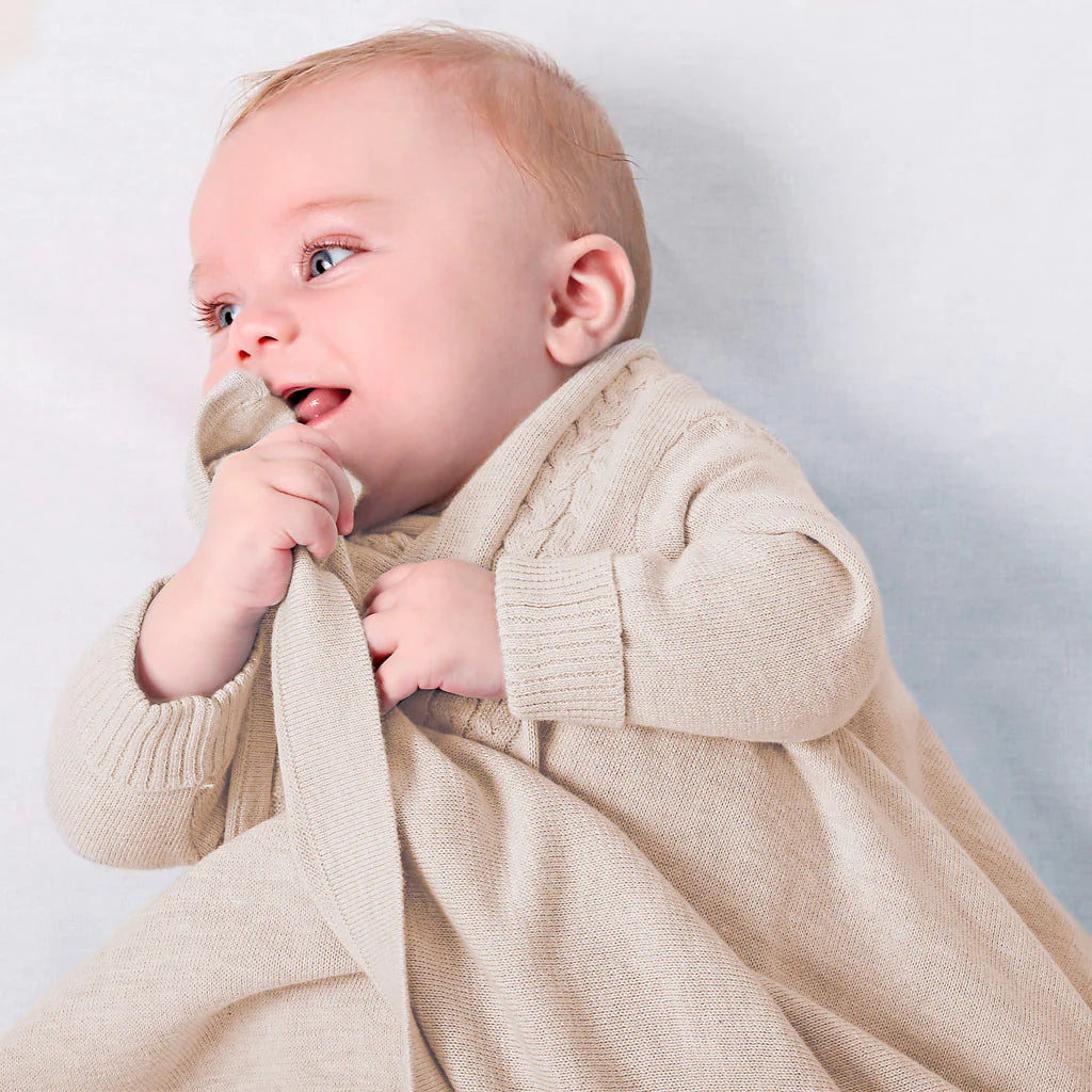 Jujo Baby Cable Edge Shwrap (sand)