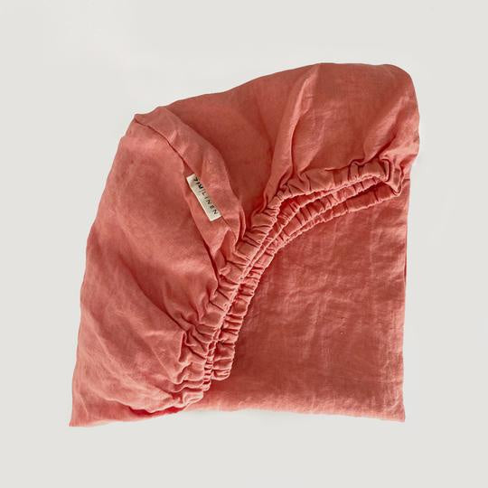 7 Pm Linen Bassinet Sheet (coral)
