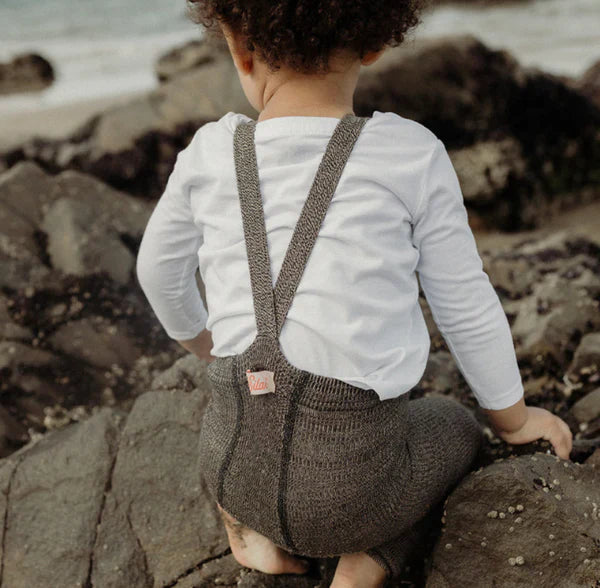 Silly Silas Footless Cotton Tights (licorice peanut)