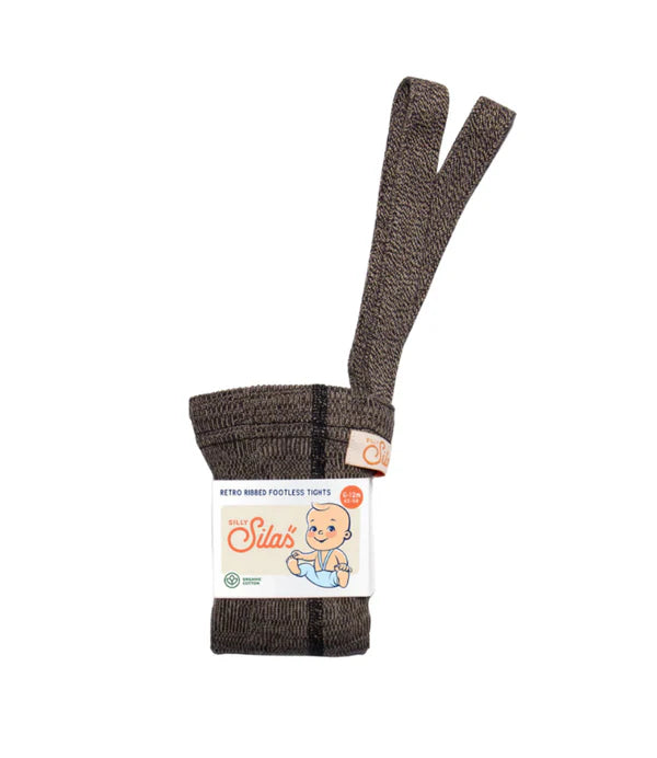 Silly Silas Footless Cotton Tights (licorice peanut)