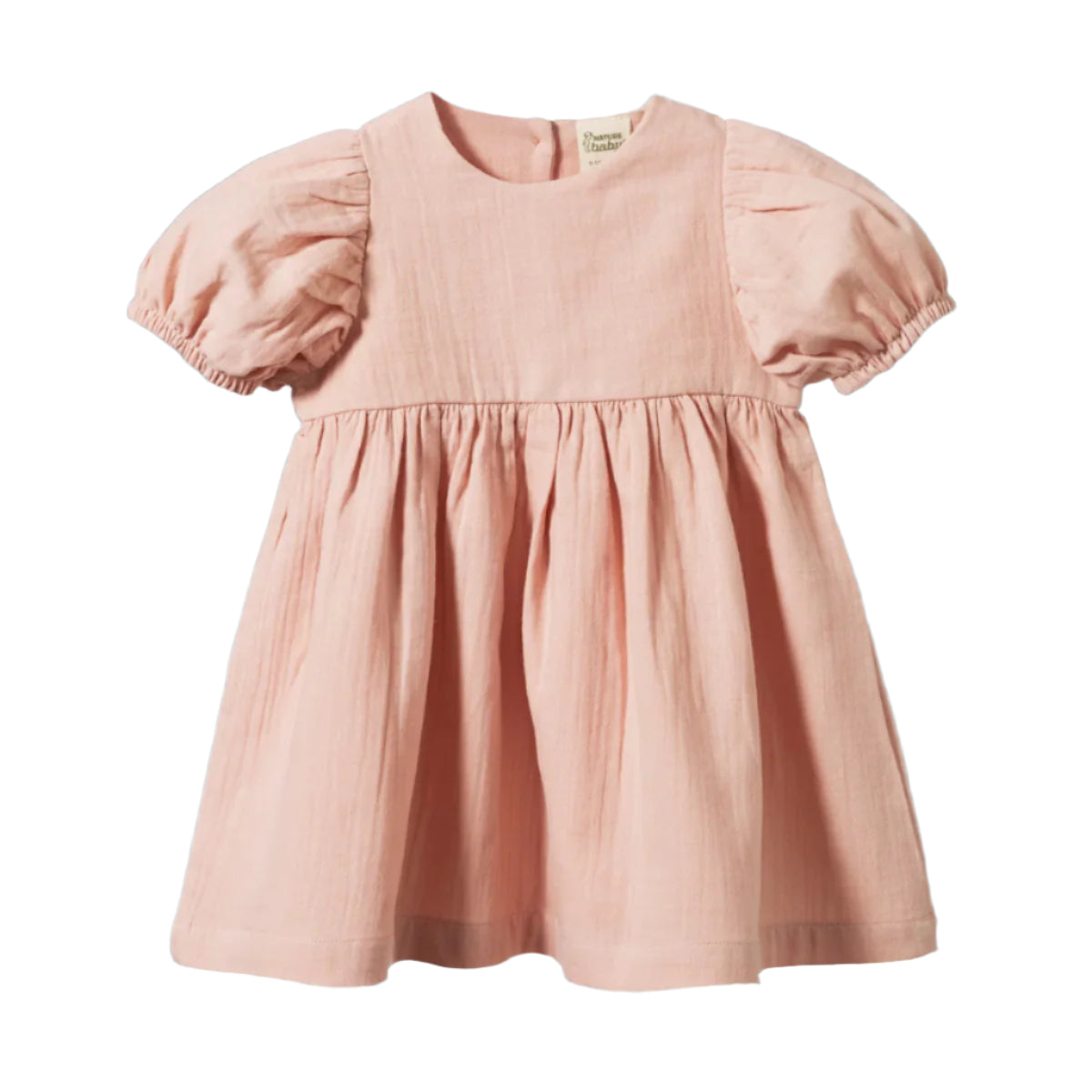 Nature Baby Albertine Muslin Dress (Rose Dust)