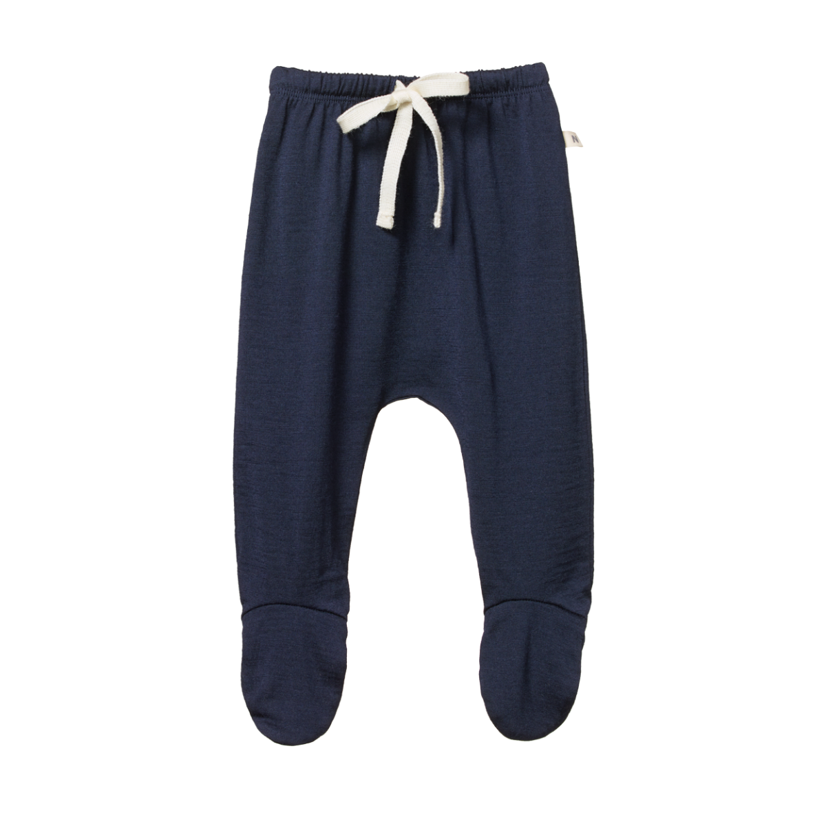 Nature Baby Merino Knit Footed Romper (navy)
